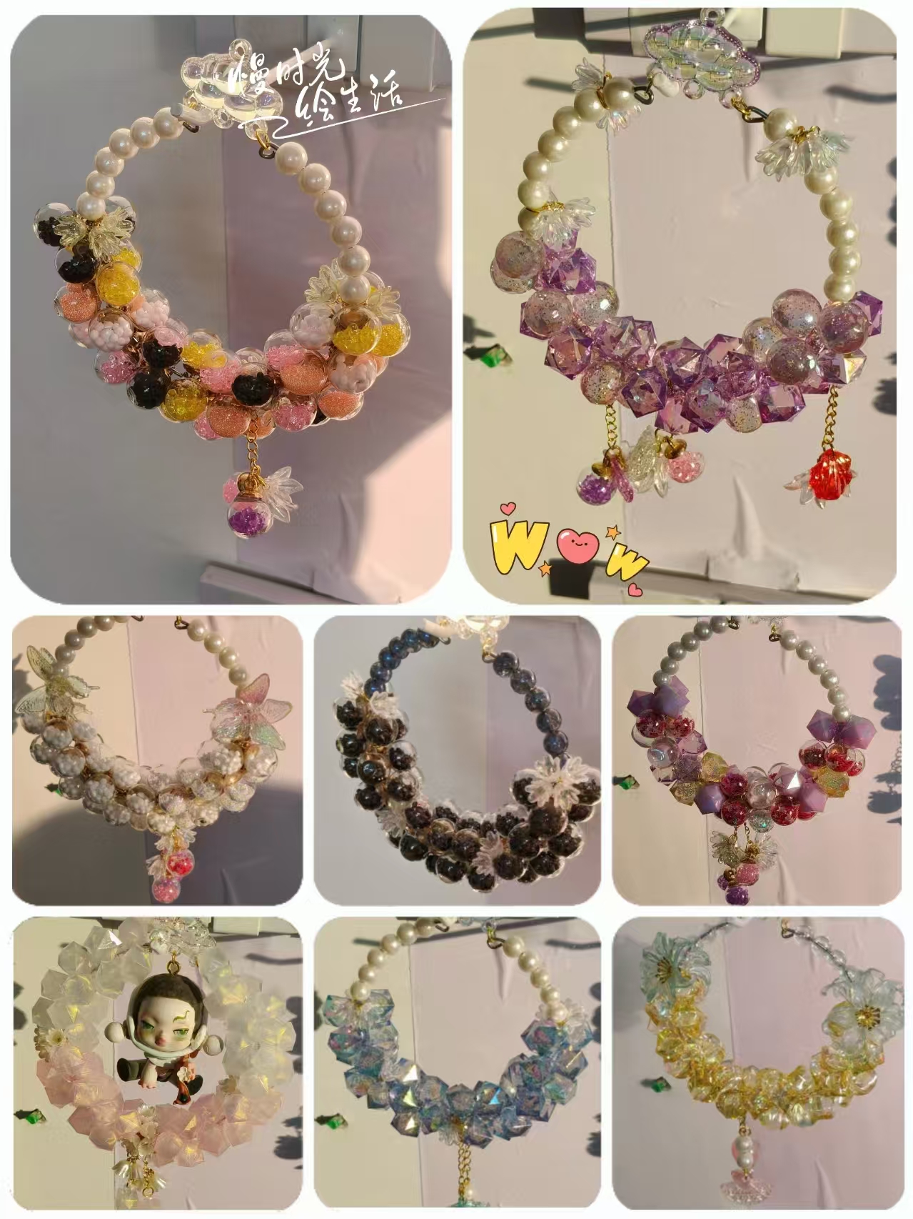 非金属树脂项链 植物花卉女时尚复古仙女纯手工蝴蝶/蜻蜒/昆虫