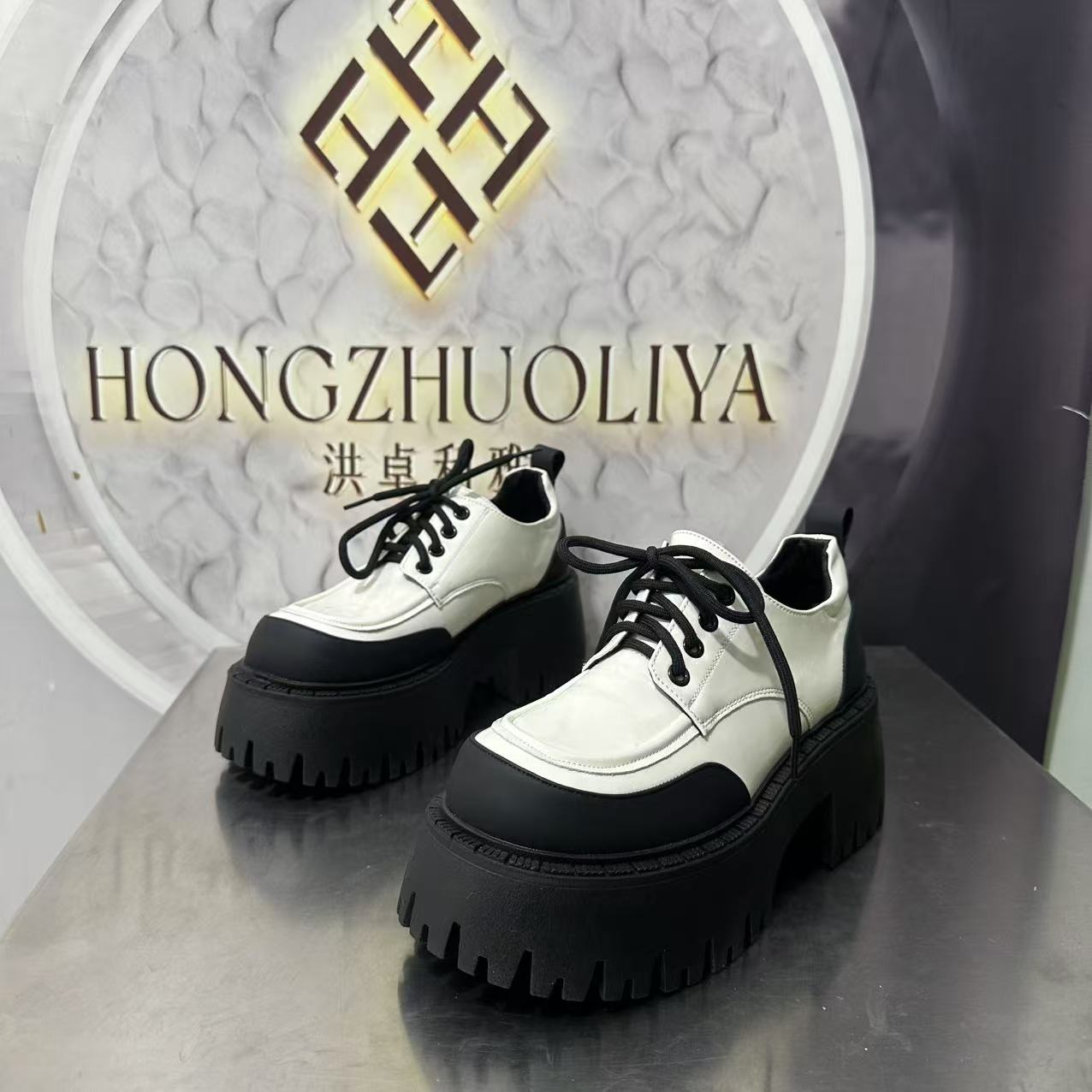 106-19单里2024厚底乐福鞋学院风小皮鞋圆头百搭单鞋黑色春