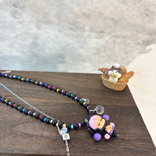 铜合金项链 紫粉娃娃黑zz项链XL2841