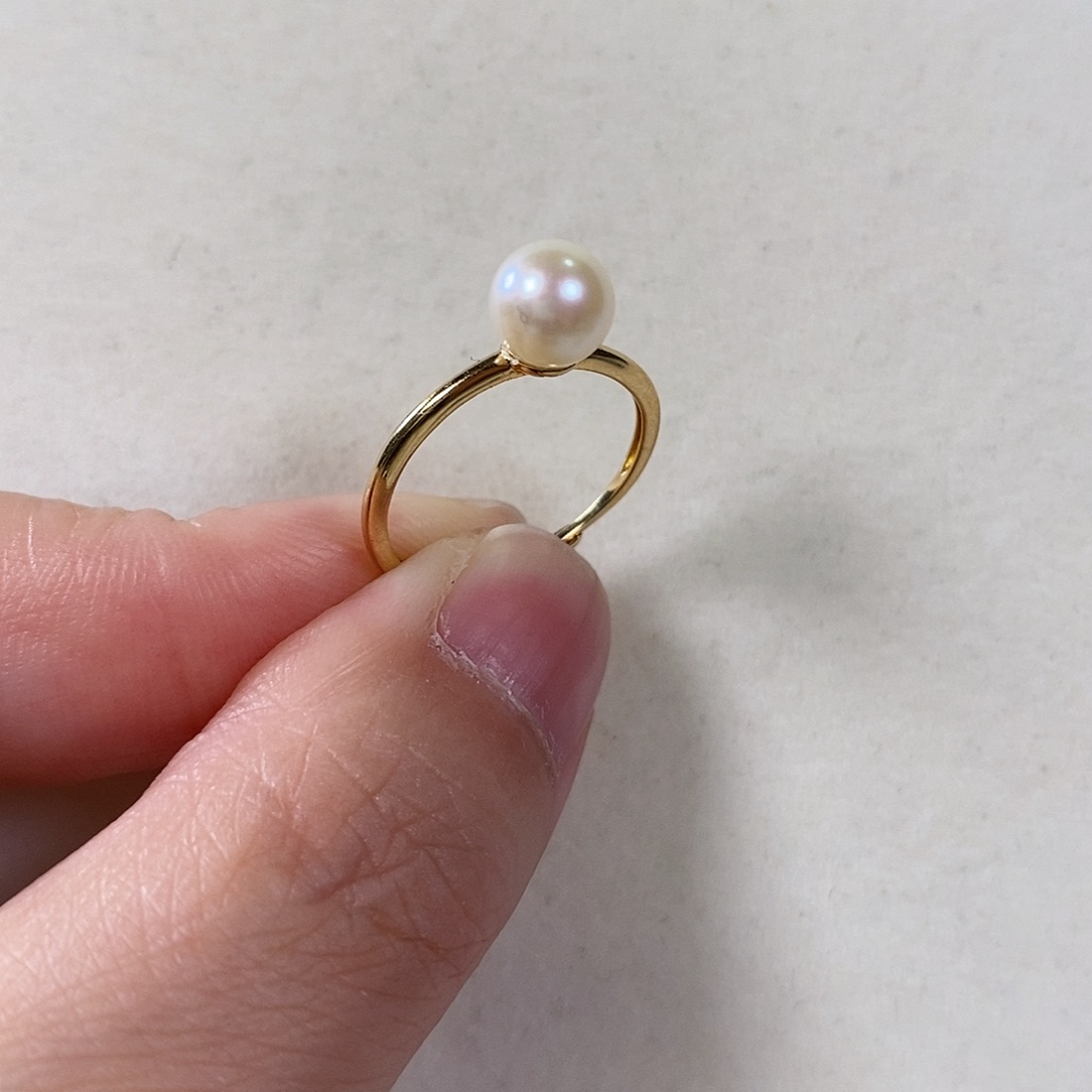 戒指银S925镶嵌淡水珍珠6-7mm