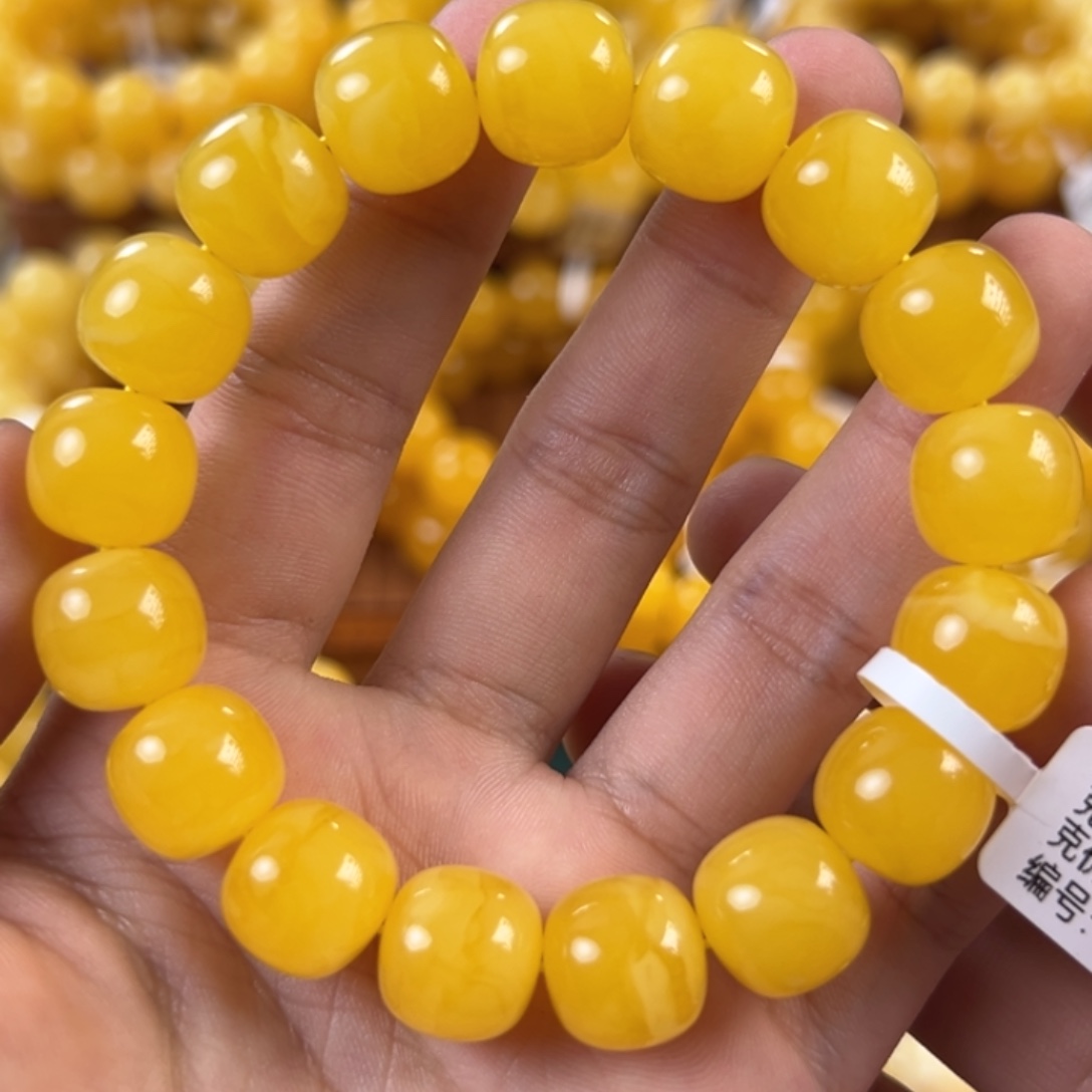 琥珀未镶嵌手链23.2g焦皮同料老型13mm tt