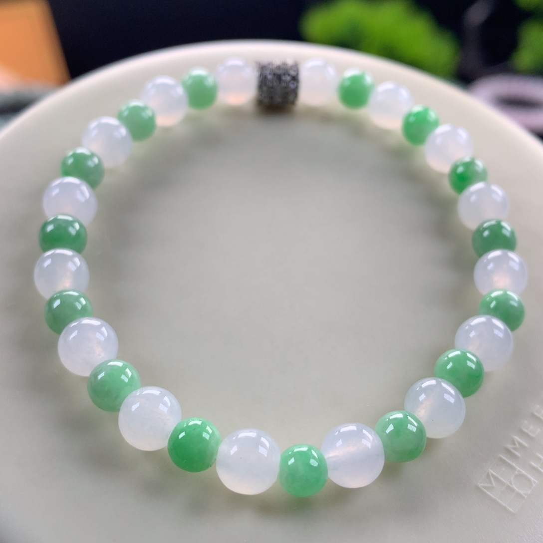 翡翠未镶嵌手链卡5～6