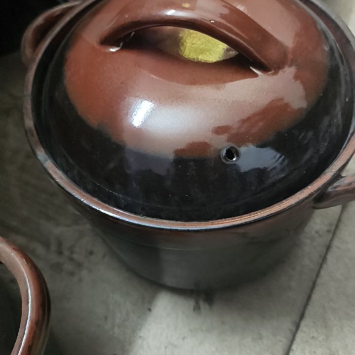 碗铁红釉直桶砂锅不退不换