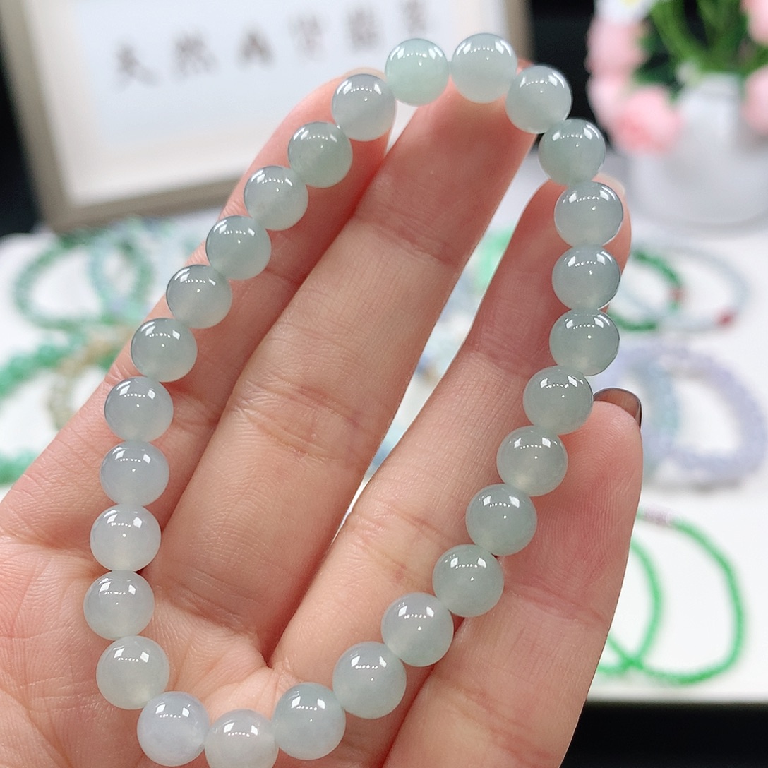 翡翠未镶嵌手链6.8mm