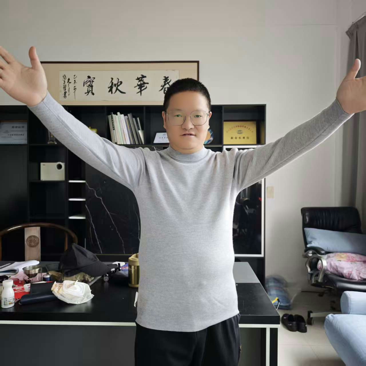 （帛贸厚羊绒）纯色精纺山羊绒十六针四平加厚男士半高领纯羊绒衫