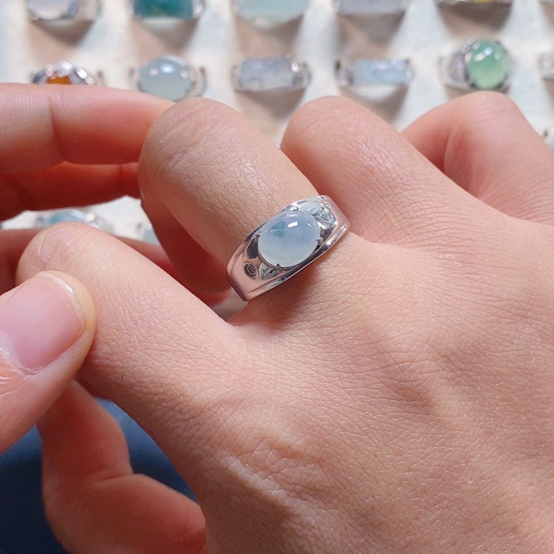 翡翠银S925镶嵌戒指