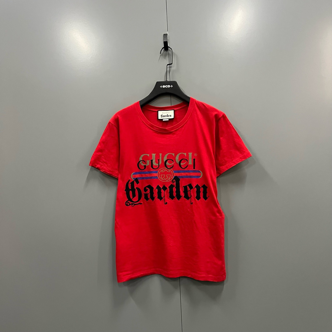 (ll) GUCCI 古驰 Garden 红色logo刺绣短袖 XS码/95新/bc012174