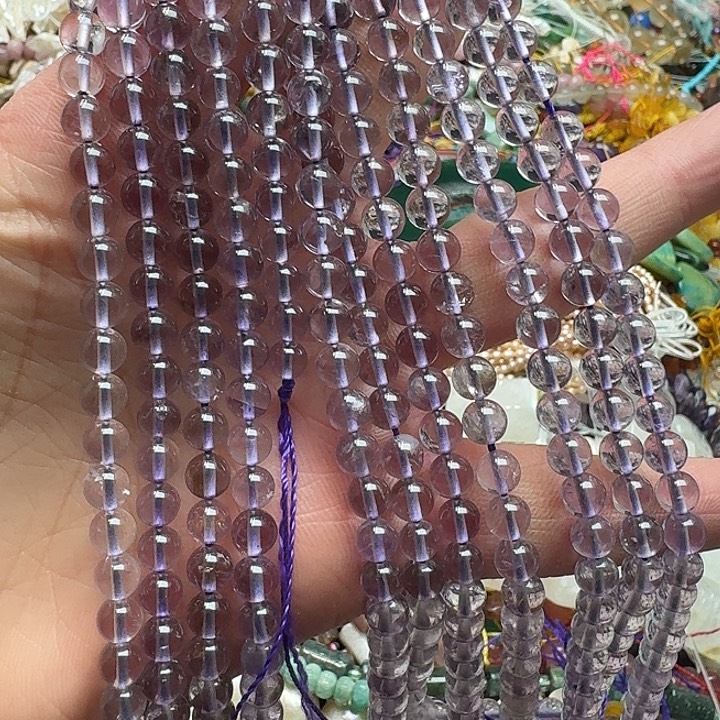 玛瑙/玉髓未镶嵌珠宝半成品一条6-7mm玻利维亚紫水晶