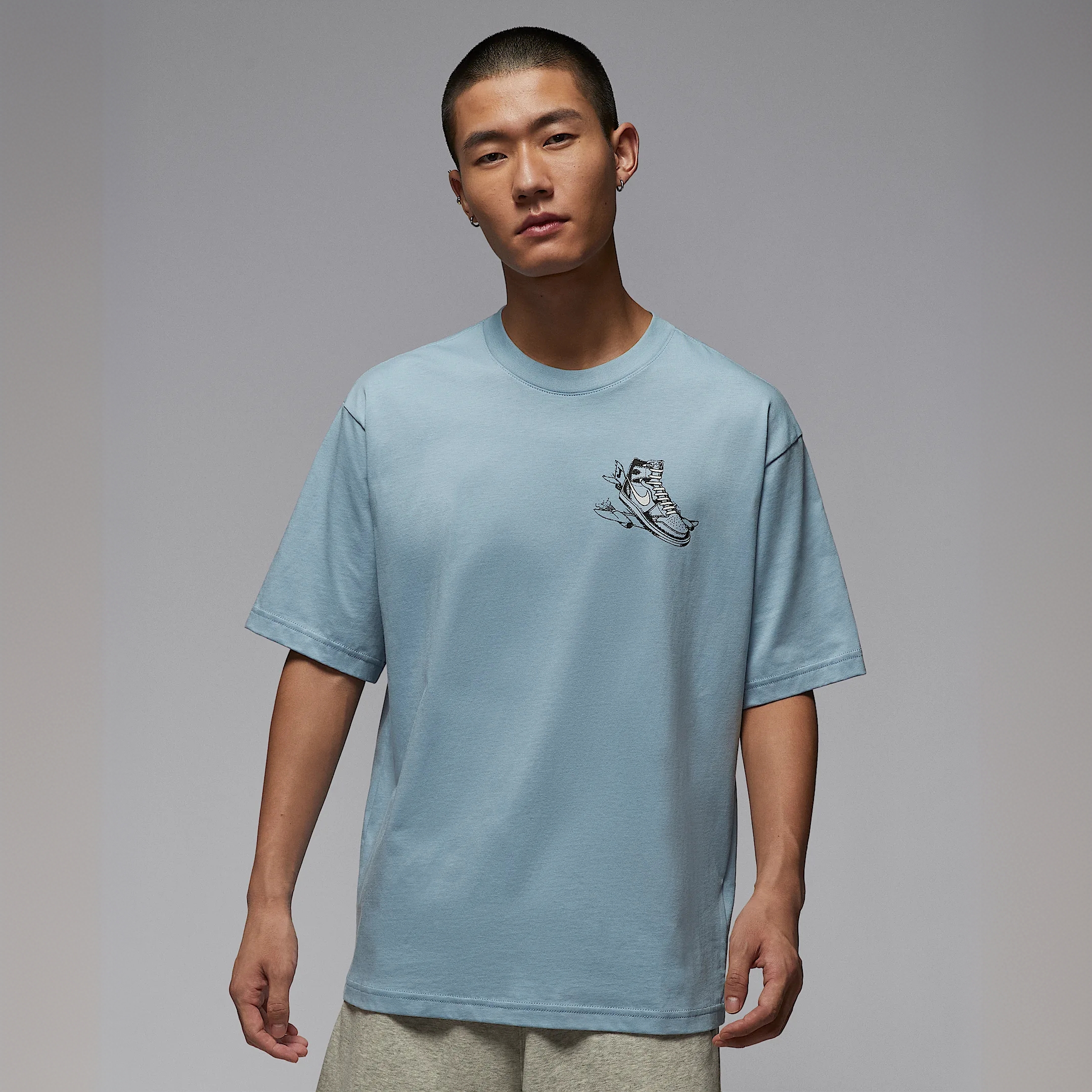 NIKE/耐克男子Jordan AJ1潮流印花T恤宽松休闲圆领短袖 HQ8973427