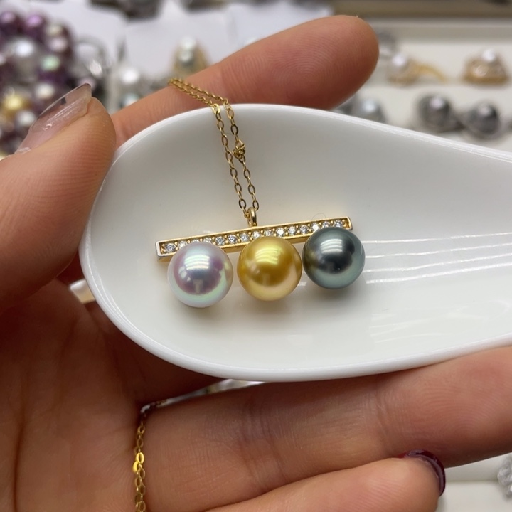 海水珍珠项链银S925镶嵌