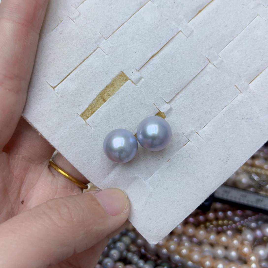 淡水珍珠耳饰银S925镶嵌