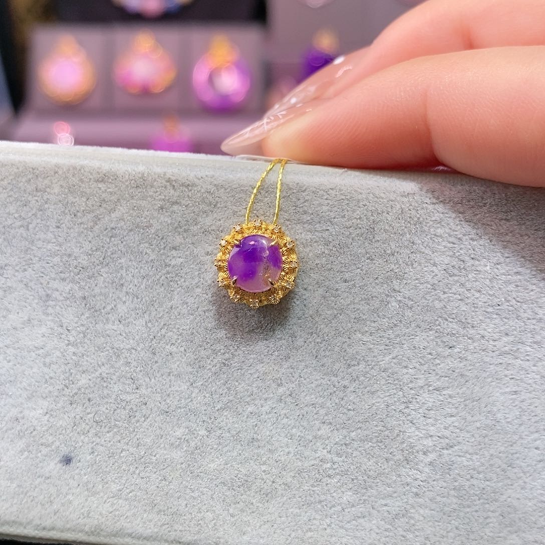 苏纪石（舒俱来）18K金镶嵌吊坠(不含链)