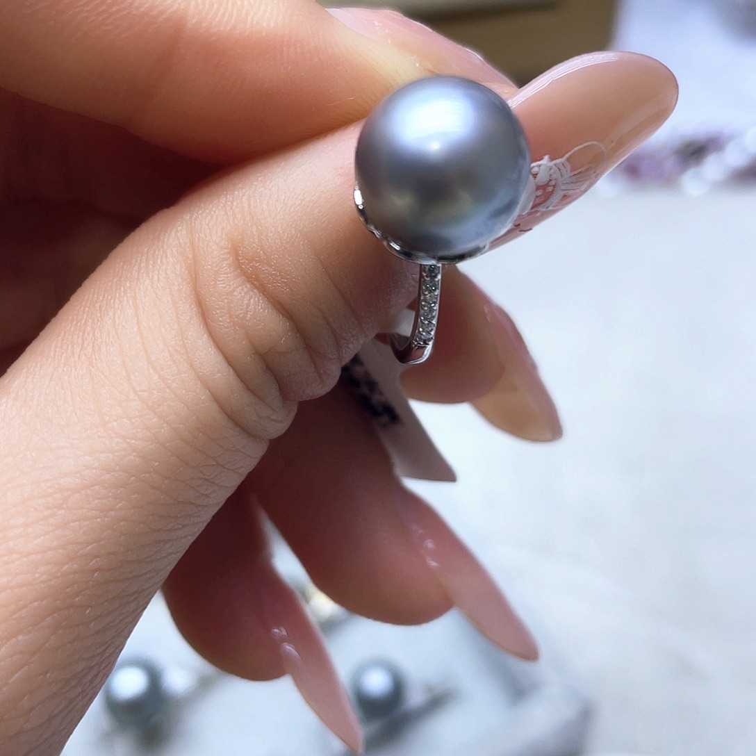 海水珍珠戒指银S925镶嵌
