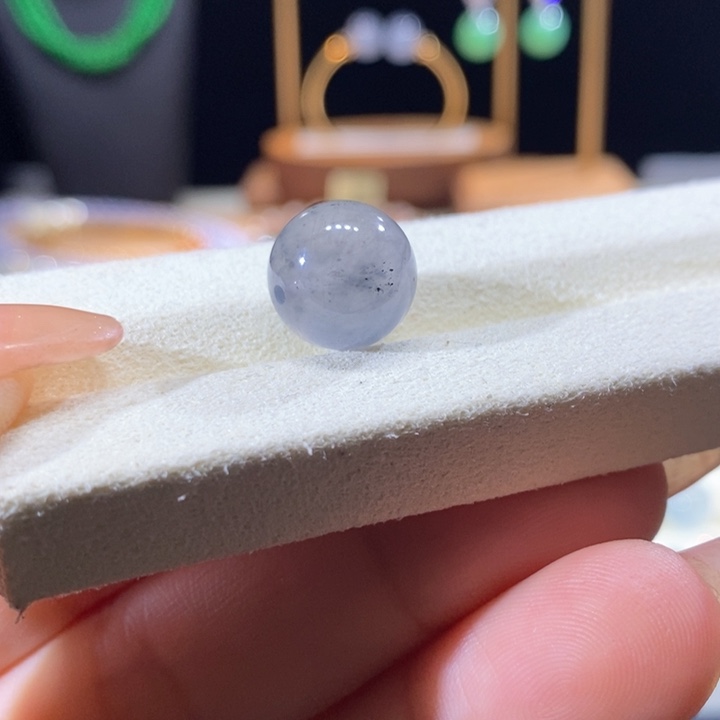 翡翠未镶嵌吊坠(不含链)翡翠黑冰圆珠