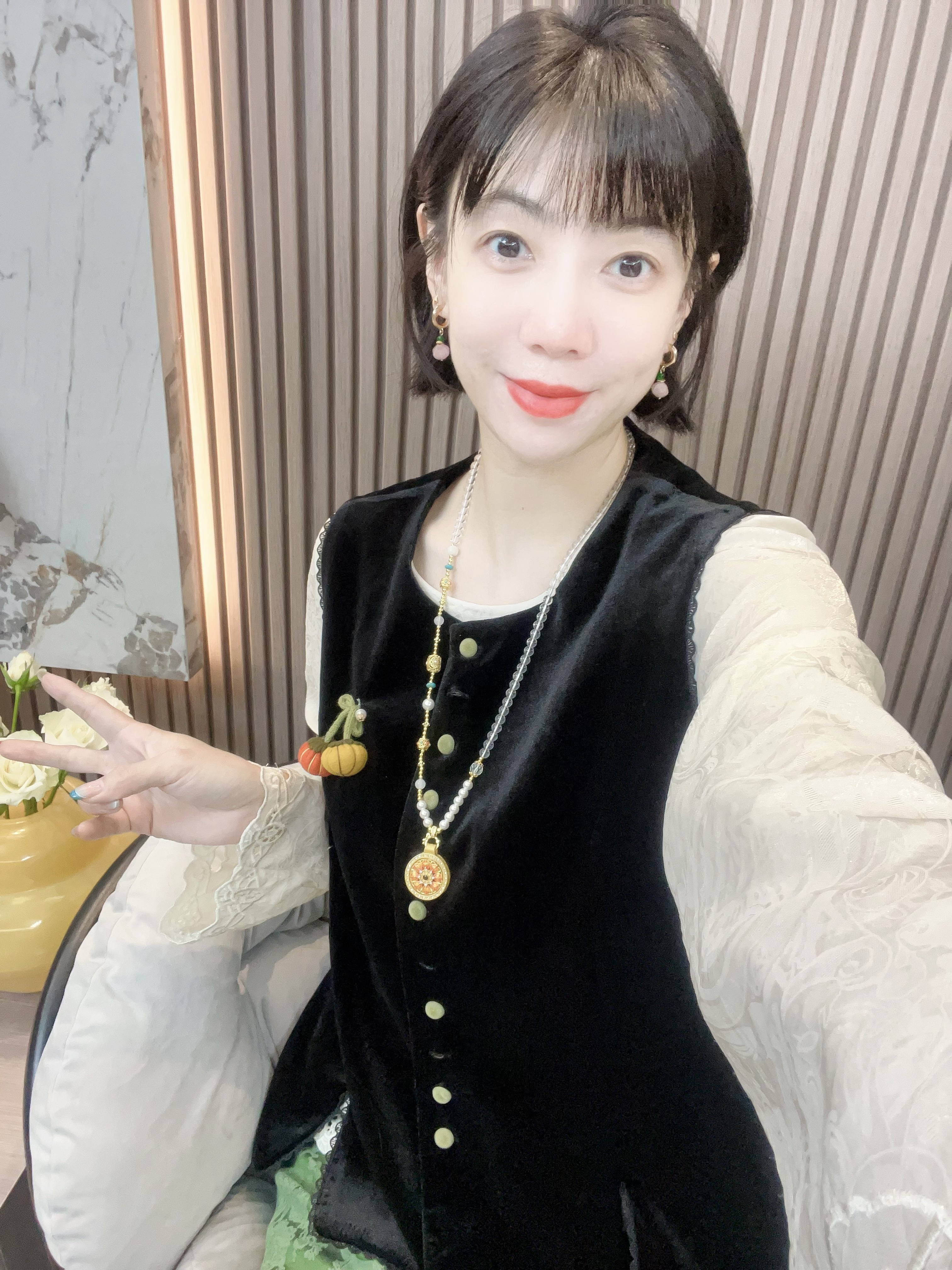 【小南瓜】新中式国风小南瓜花边丝绒时尚气质复古秋季马甲