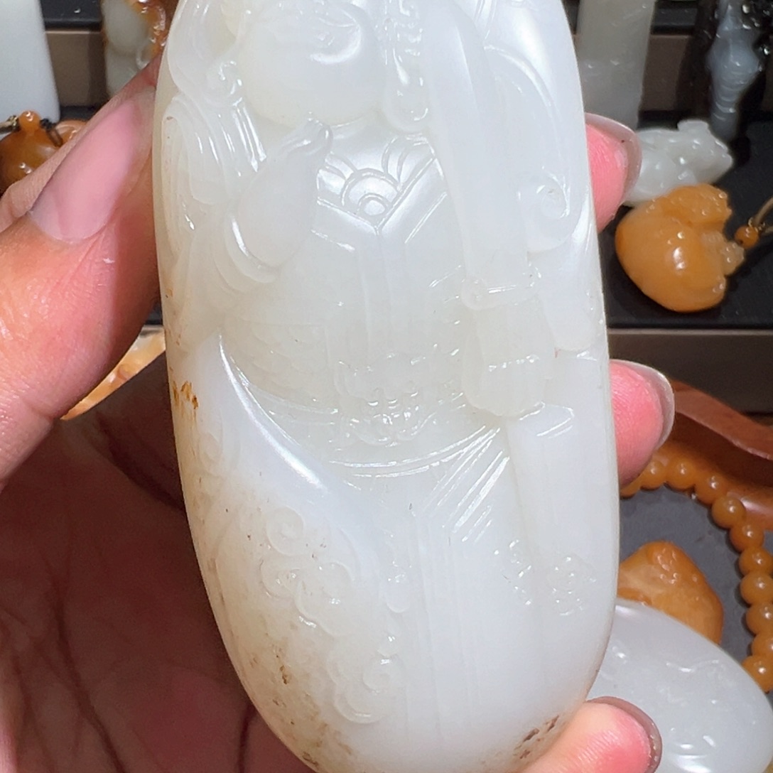 和田玉颈饰未镶嵌云**海