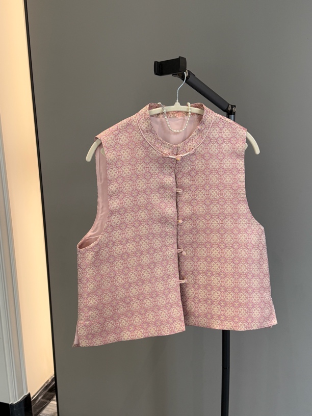 【桃之夭夭】环领满分桑蚕丝宋锦马甲