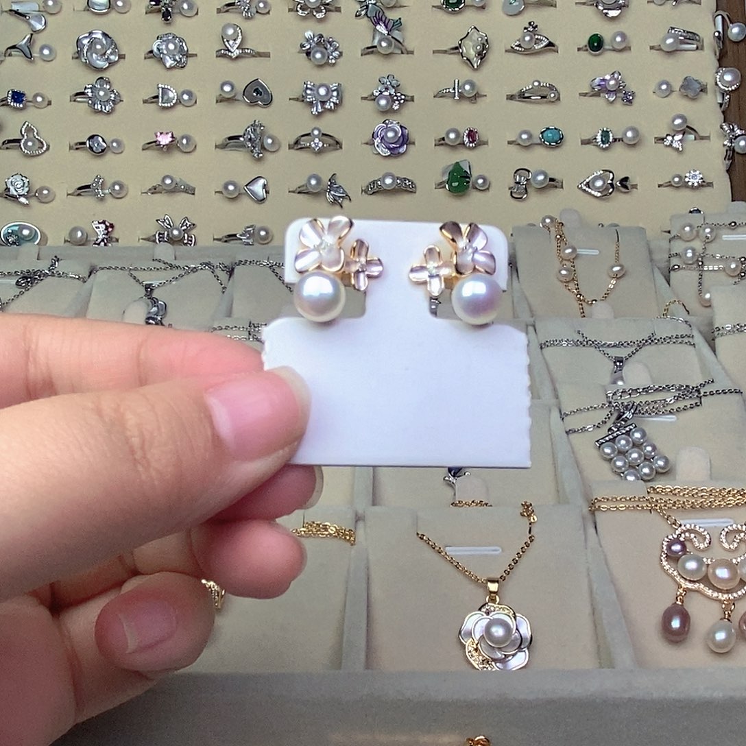 淡水珍珠耳饰银S925镶嵌