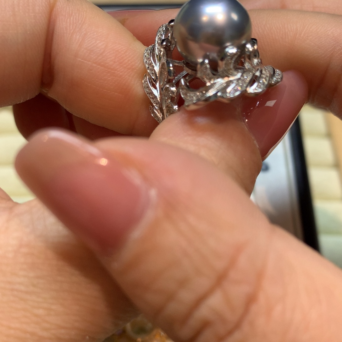 海水珍珠戒指银S925镶嵌