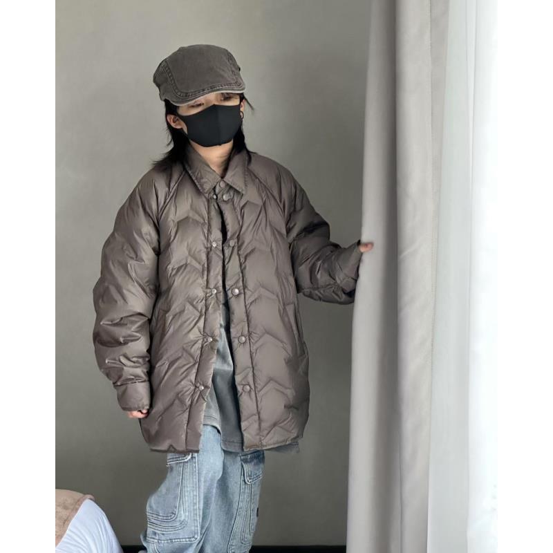 412266《现》优选韩版儿童休闲百搭时尚衬衫款羽绒服外套