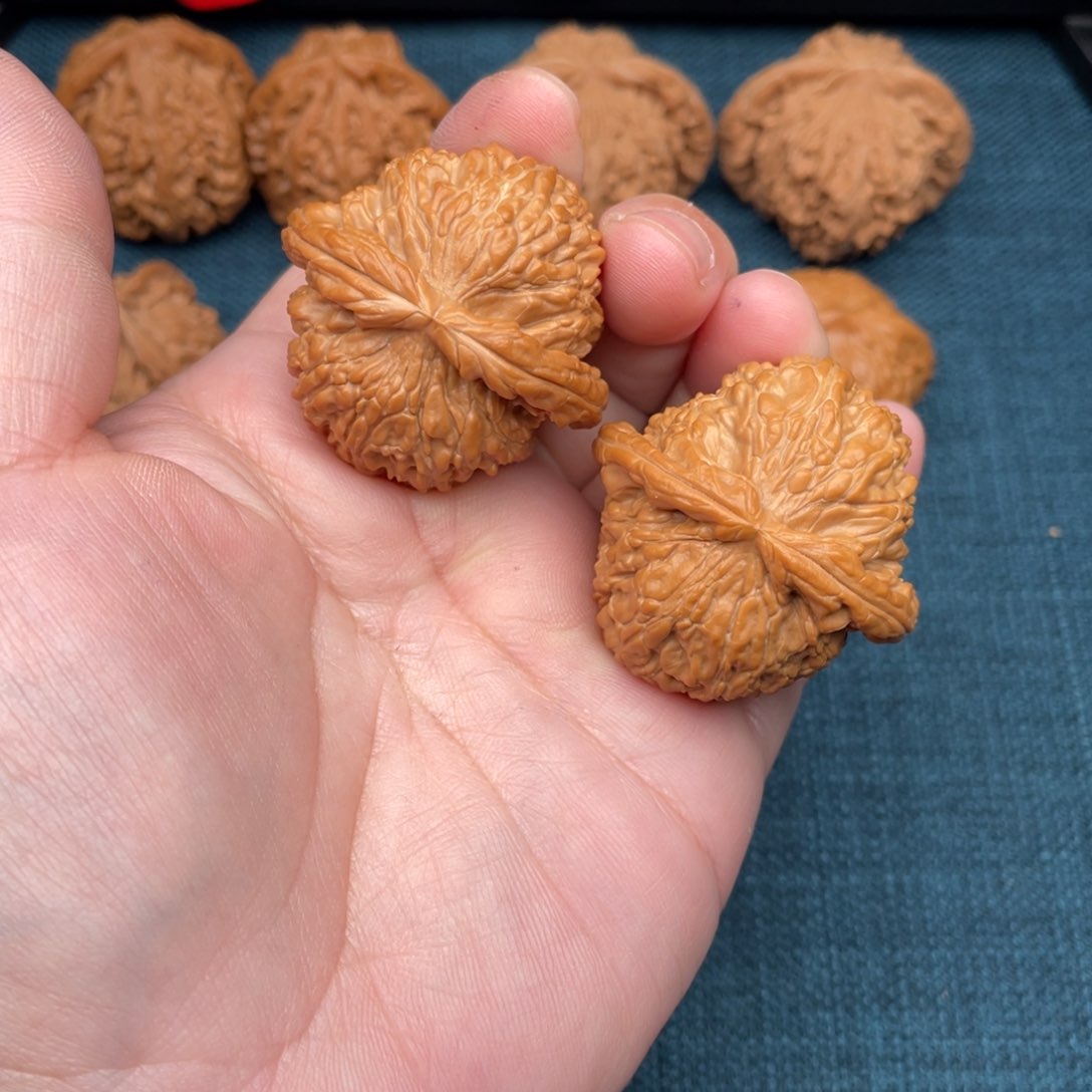 文玩核桃把件全品红皮白狮子41