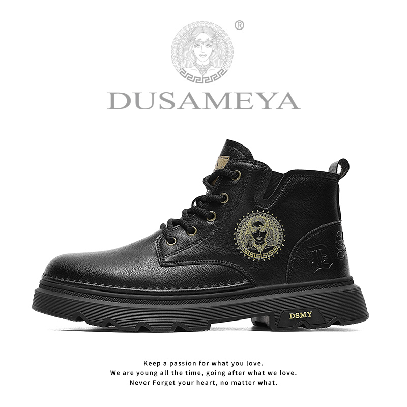 DUSAMEYA/杜莎米娅男士轻奢时尚百搭低帮马丁靴冬季透气板鞋D6697