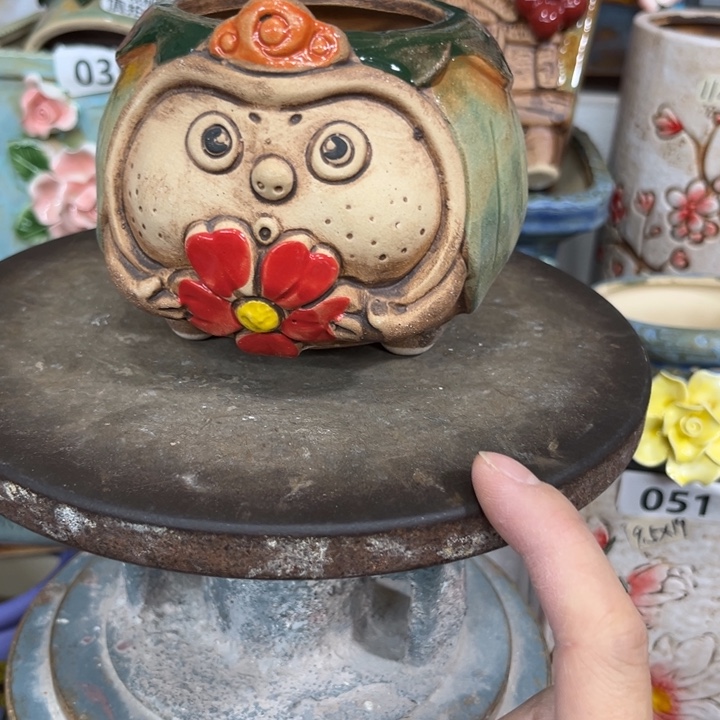 紫砂花盆粗陶材质多肉花盆