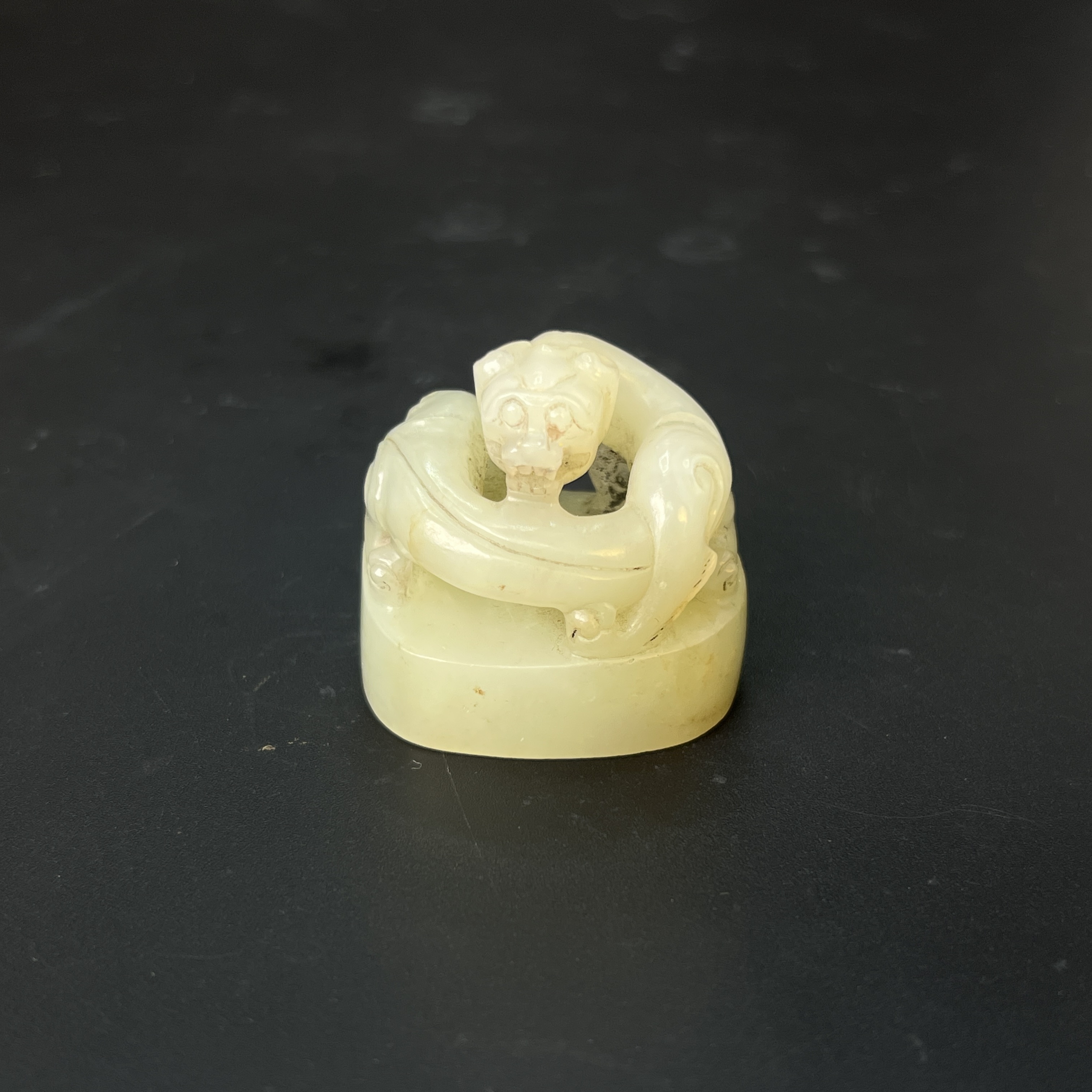 "清代和田玉螭龙纽印/ DL002323/ 古玩/收藏/德州文物"