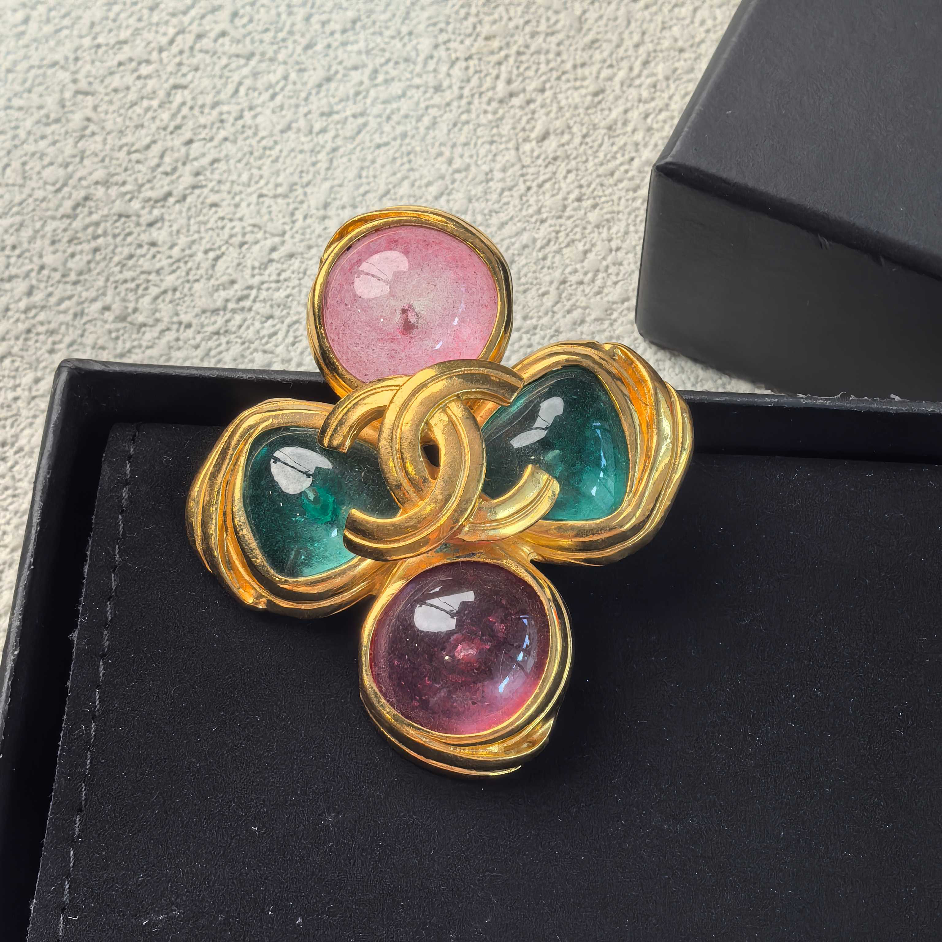 95新 Chanel/香奈儿 泡泡中古 Chanel 马卡龙琉璃胸针