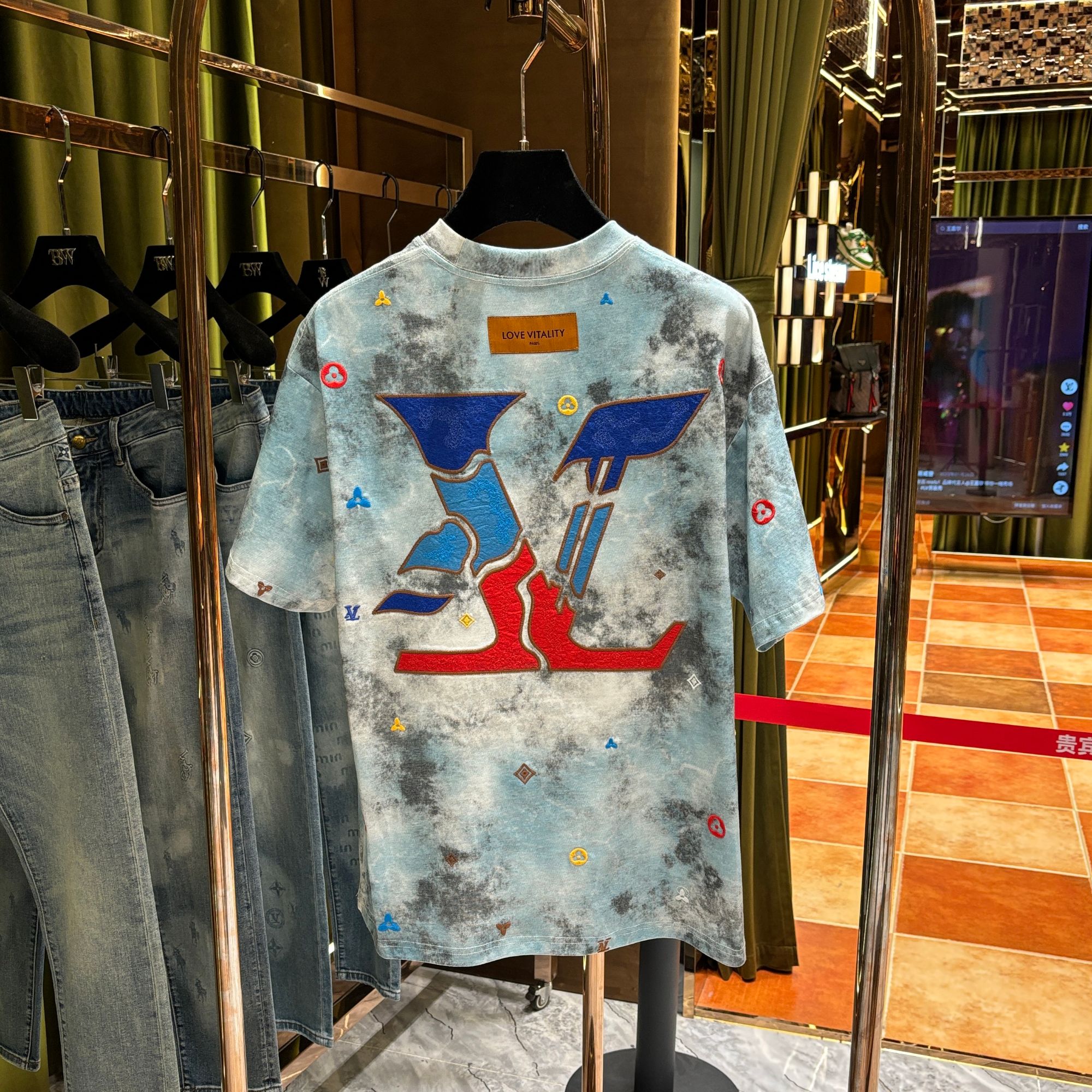 YL【黄总专属-100%纯棉短袖】老钱风重工极简至尊刺绣工艺短袖25210