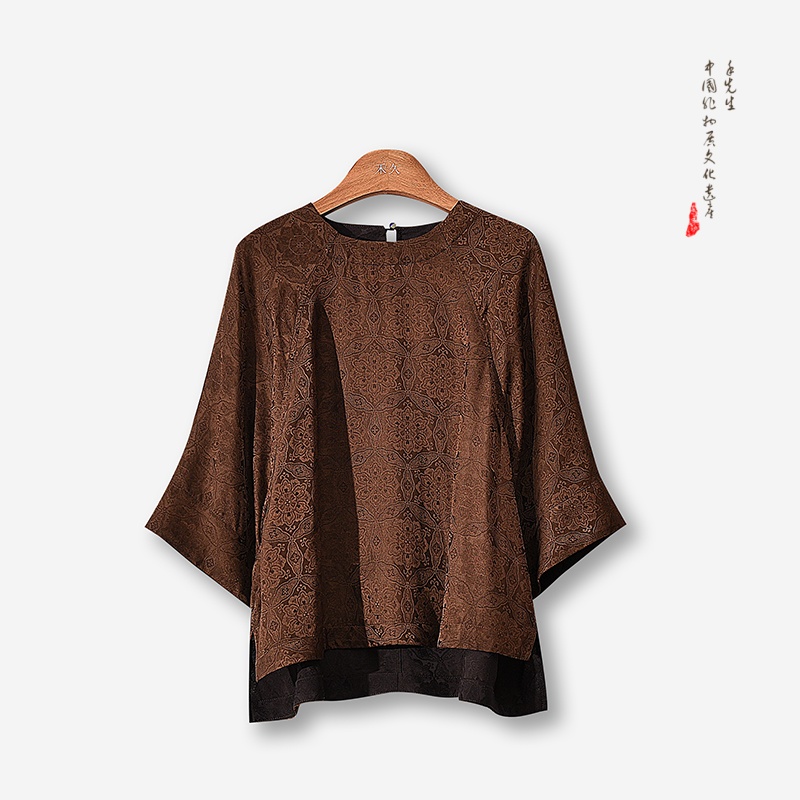 【如诗如画-香云纱衬衫】中式国风香云纱衬衫2623