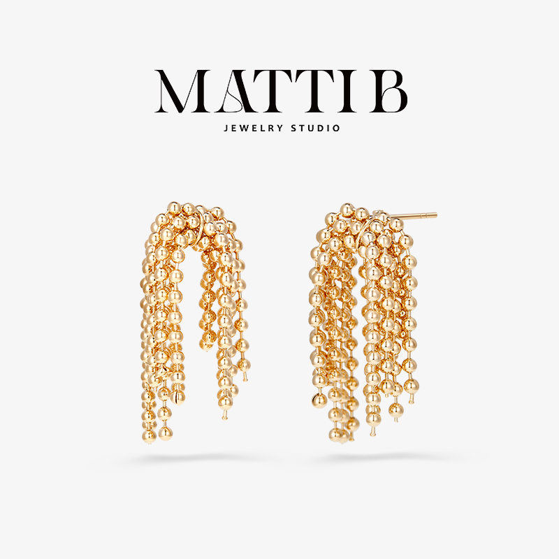 铜合金耳饰 小众设计感新爆款气质高级感轻奢烟花流苏耳钉女1913 