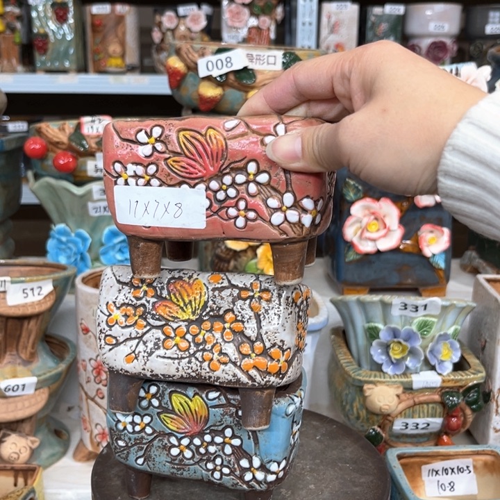 紫砂花盆粗陶材质多肉花盆