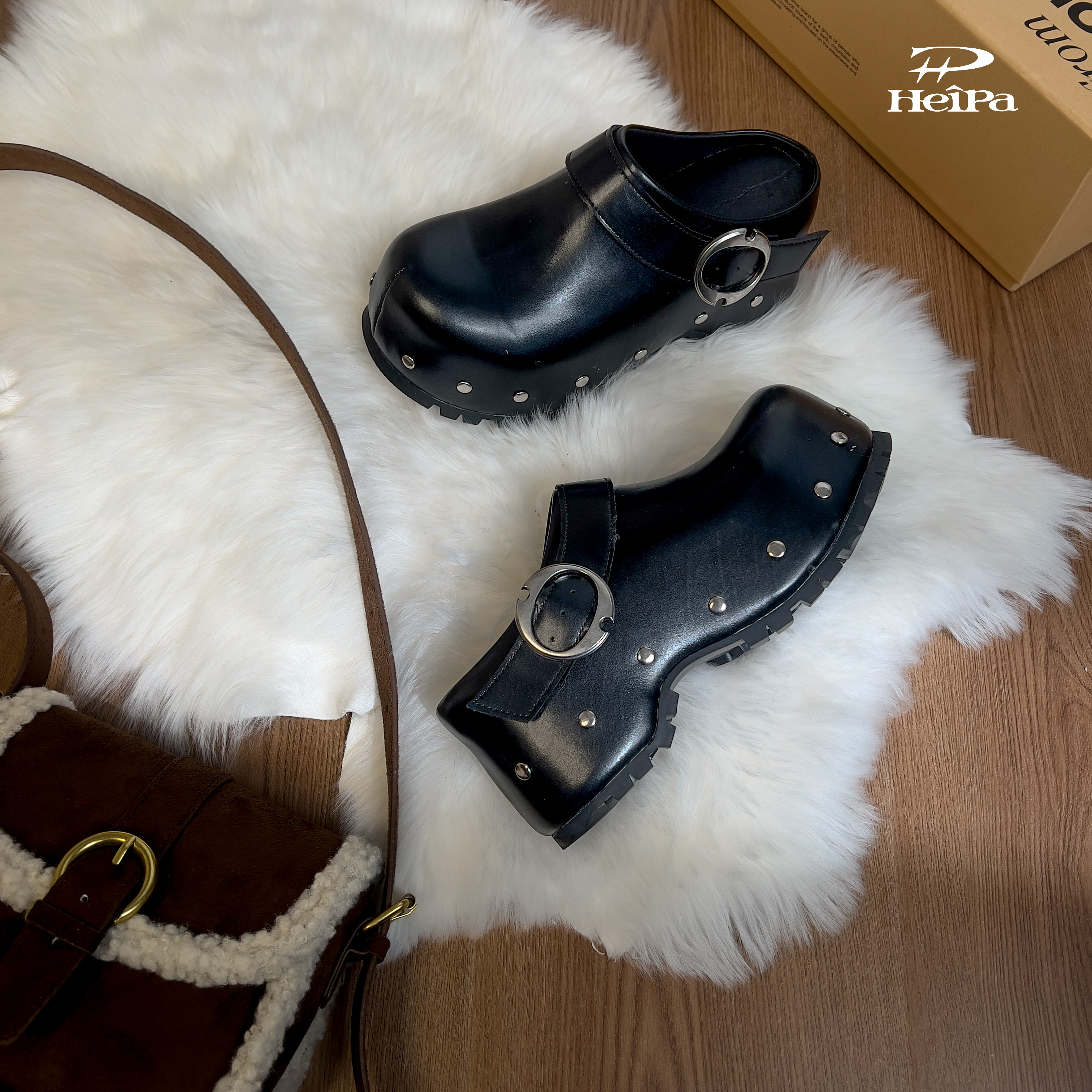 【HeiPa】广州安暖春季穿新款厚底带时尚韩版靴子女款