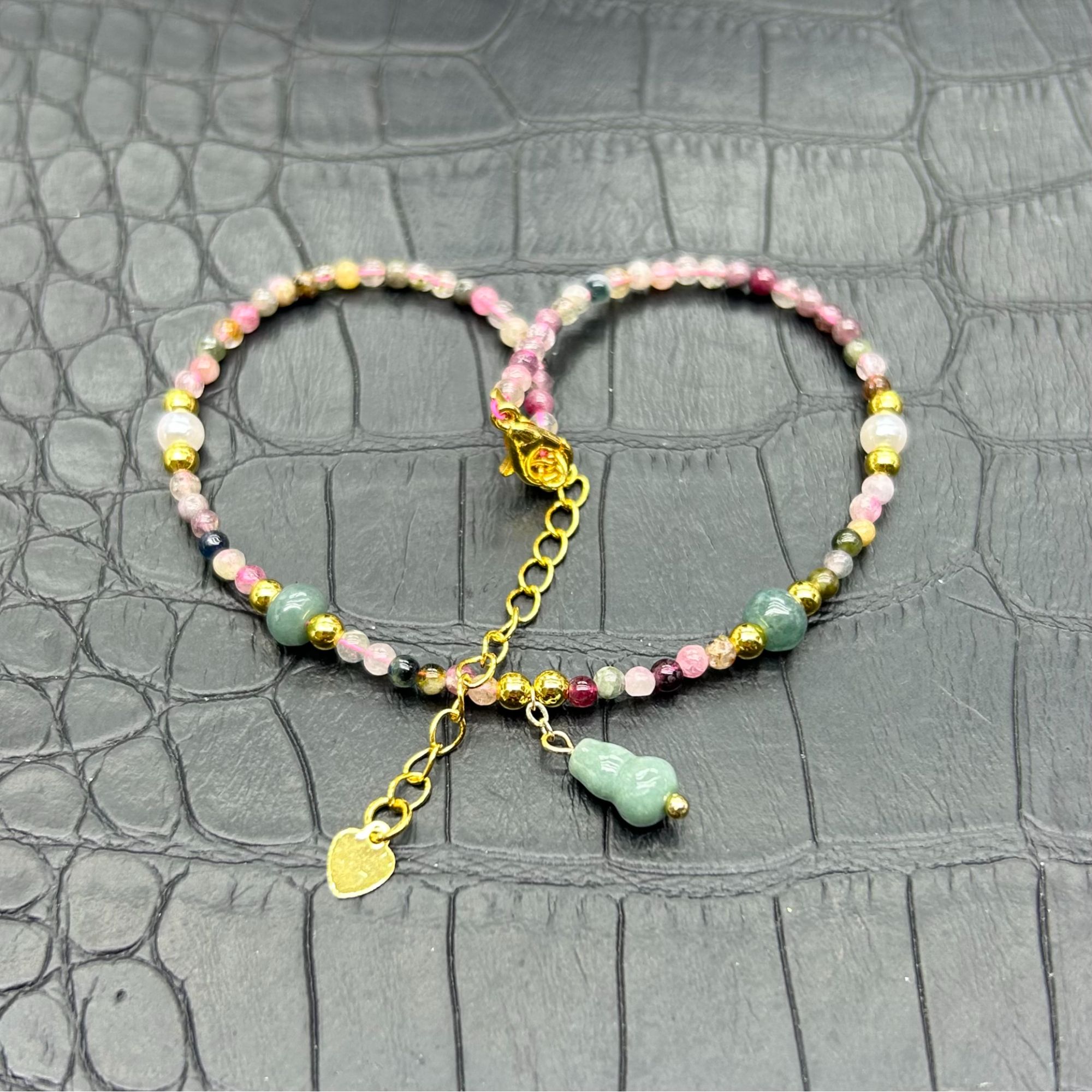 碧玺翡翠葫芦脚链时尚百搭