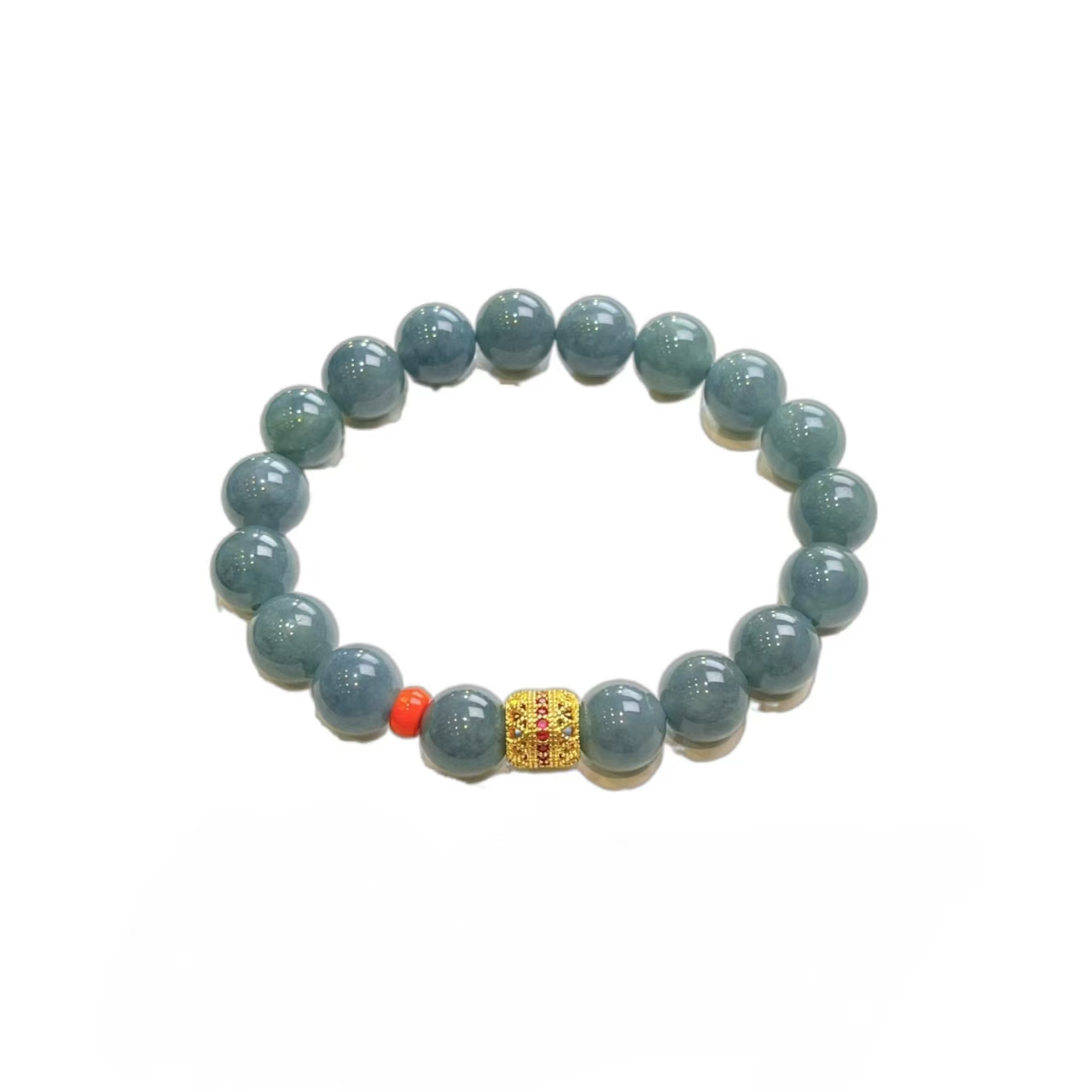 怡然飘花翠绿手串C02-37赠礼盒(多样性发货)