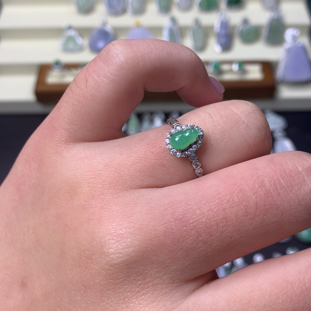 翡翠银S925镶嵌挂件