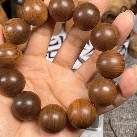 檀香木手串/手链老山檀香黑肉虎纹2.0沉水微瑕疵