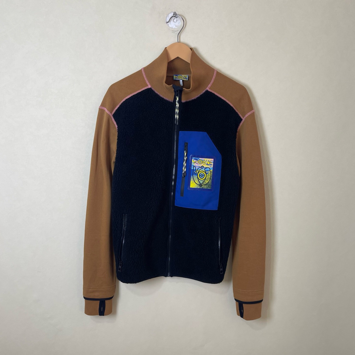 99新 LOEWE/罗意威 99新 LOEWE/罗意威 抓绒拼接贴布拉链外套 S码