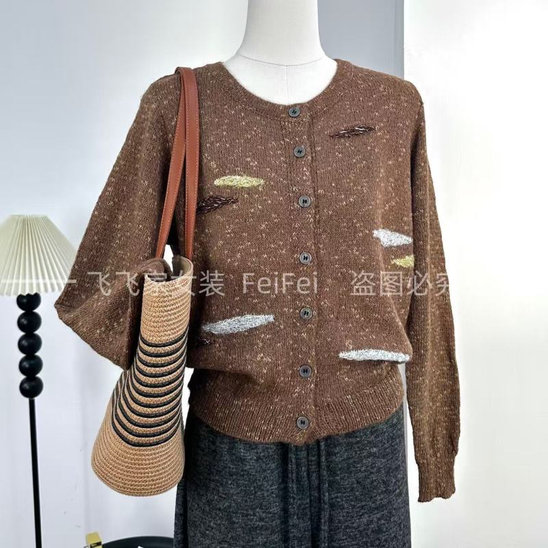 飞飞家1美拉德色系！！意法订单~定制彩纱#针织衫T123咖