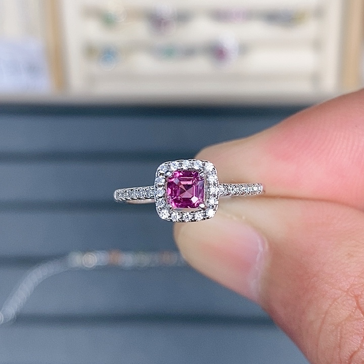 石榴石戒指银S925镶嵌