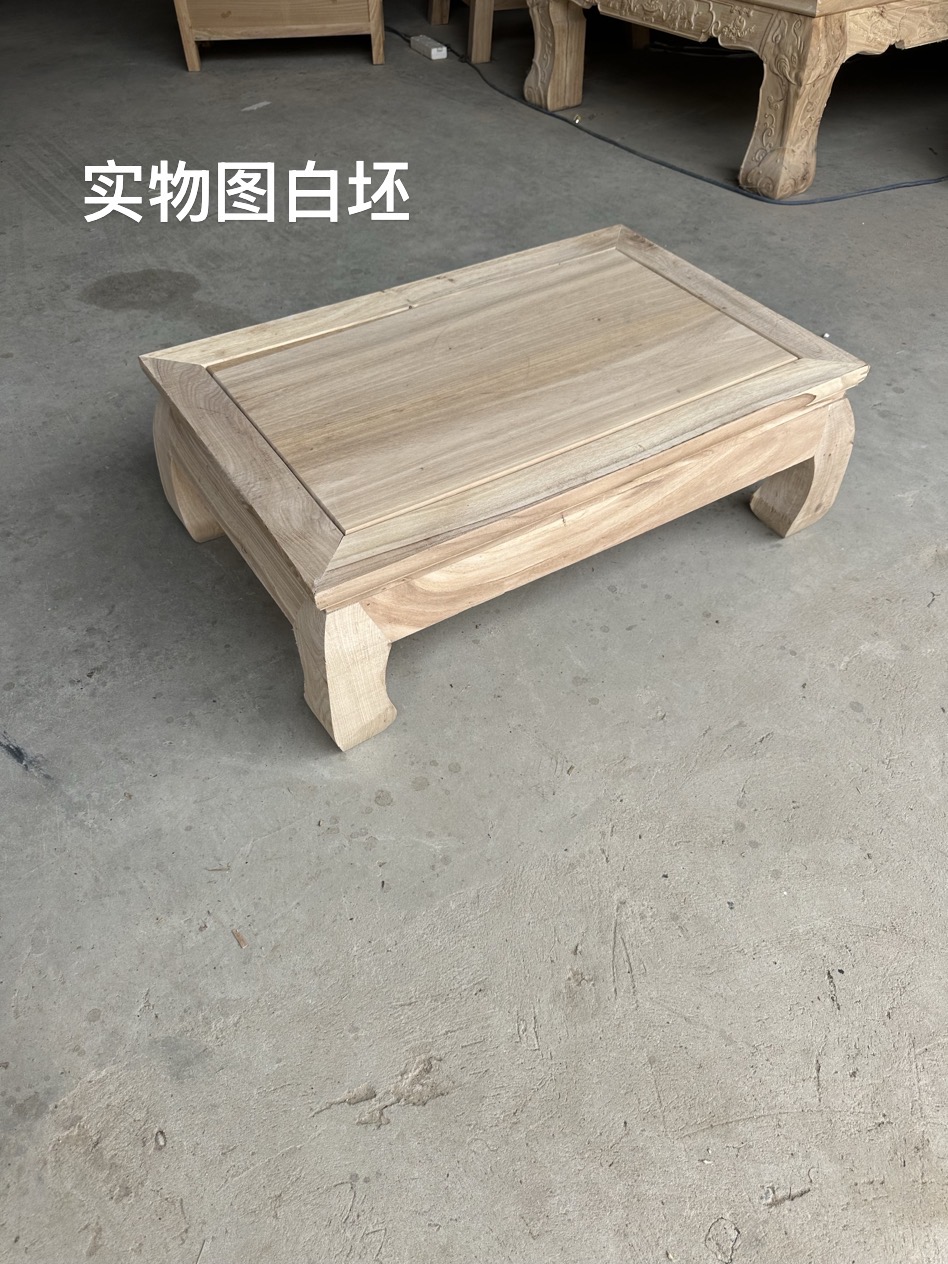 老榆木炕桌全实木炕几家用飘窗桌榻榻米阳台小茶几矮桌白坯