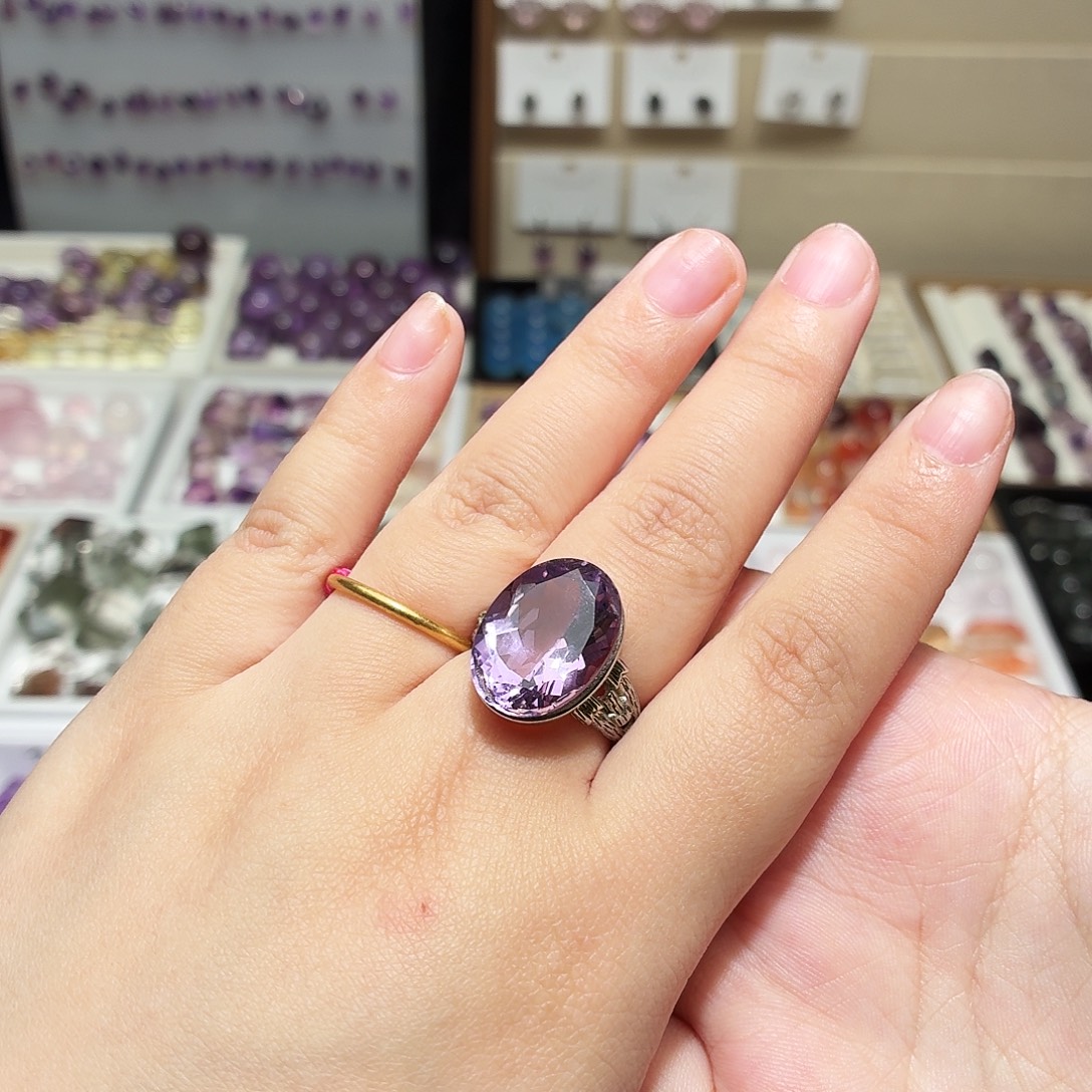 水晶未镶嵌吊坠(不含链)紫水 戒指 成品