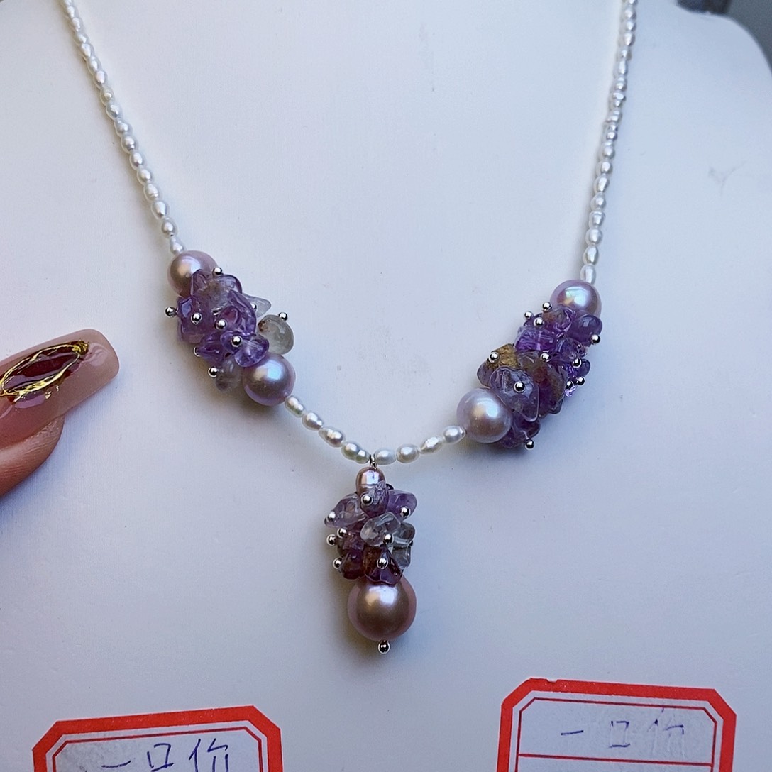 淡水珍珠颈饰银S925镶嵌