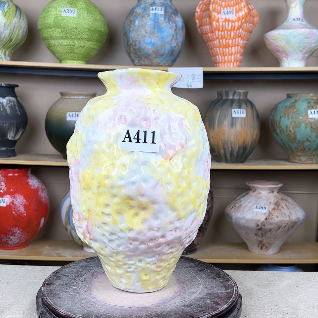 陶瓷411花瓶摆件创意的