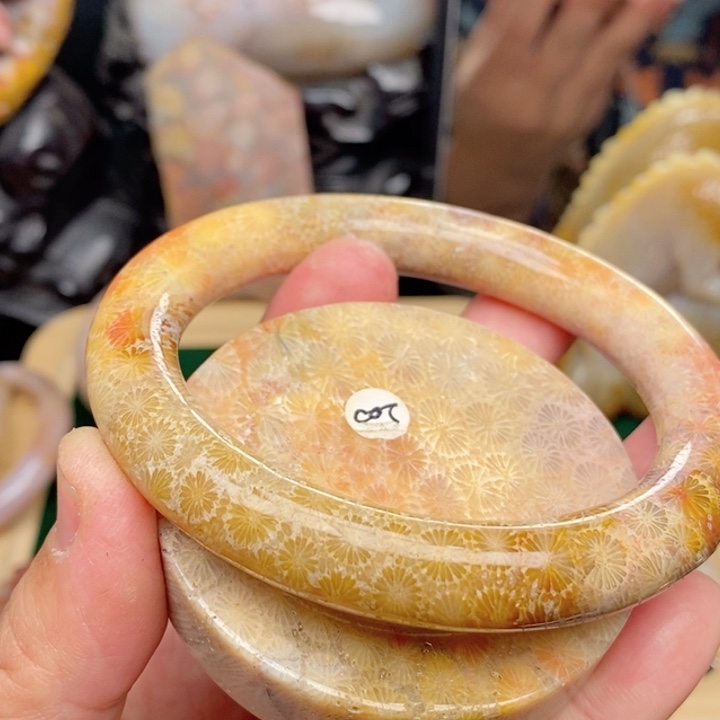 硅化珊瑚（珊瑚玉）手镯未镶嵌59.3