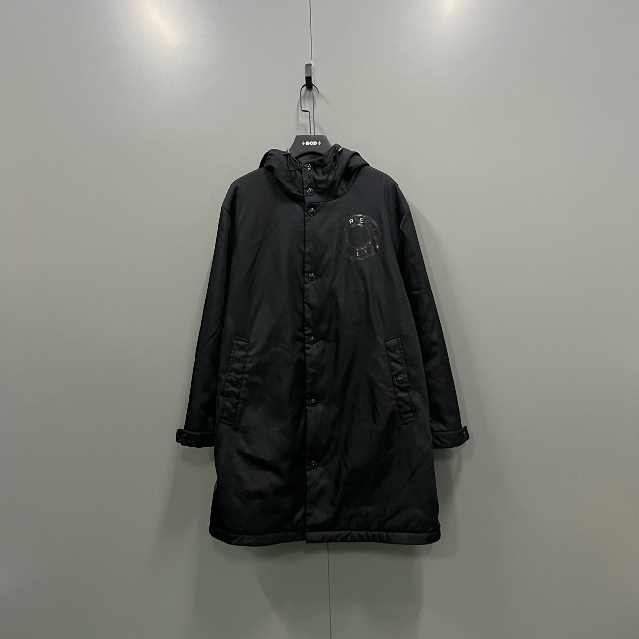（jp）112 【XP】Burberry 巴宝莉 黑色徽标印花连帽大衣 L码/95新