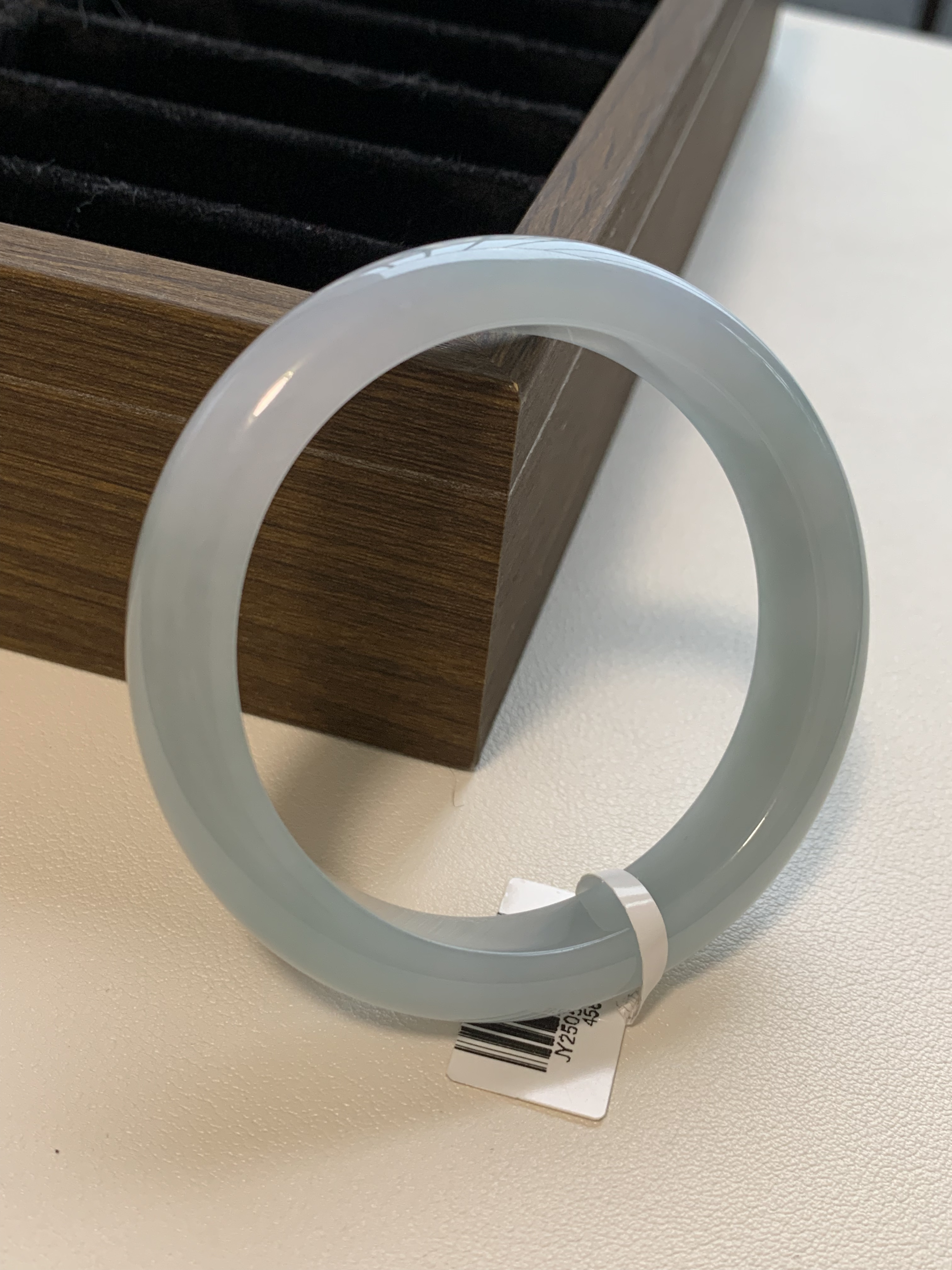 鸣轩翡翠手镯天然A货 JY050703 正圈56