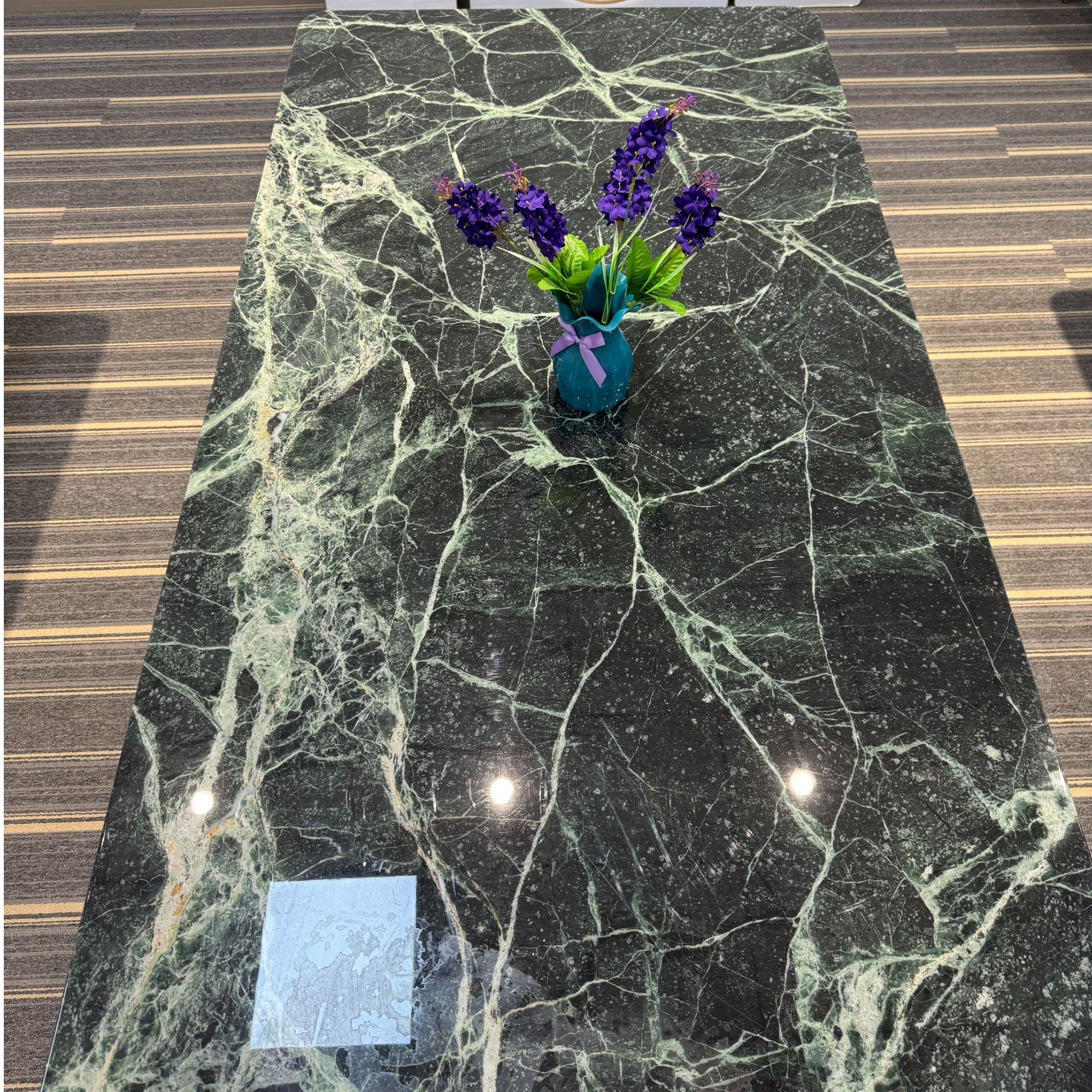  易择奢石【普拉达绿】加厚天然奢石 餐厅餐桌高端别墅客厅轻奢意式