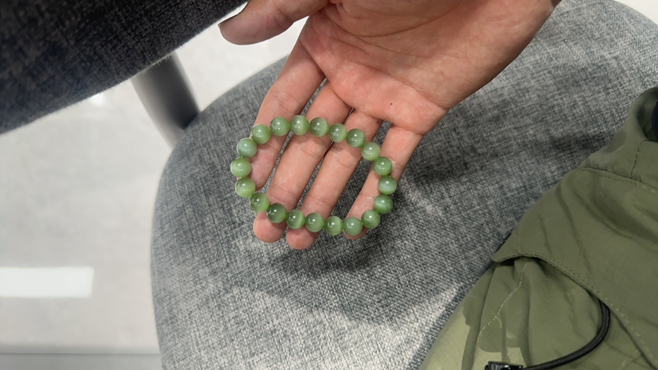 和田玉碧玉猫眼手串